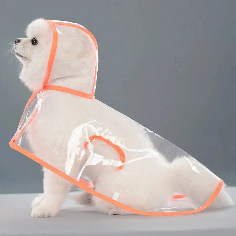 Dogs going out, transparent waterproof raincoat with hat pet raincoat PawsnHeart