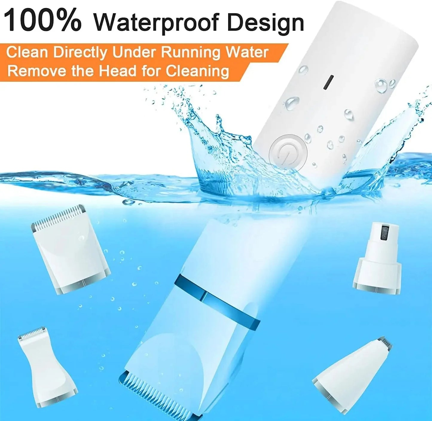 Dog&Cat lippers Grooming Kit Hair Clipper Low Noise Paw Trimmer Rechargeable Cordless Quiet Nail Grinder Shaver For  Pets PawsnHeart