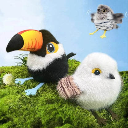 Fluttering and chirping bird cat toy PawsnHeart