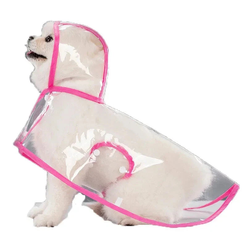 Dogs going out, transparent waterproof raincoat with hat pet raincoat PawsnHeart