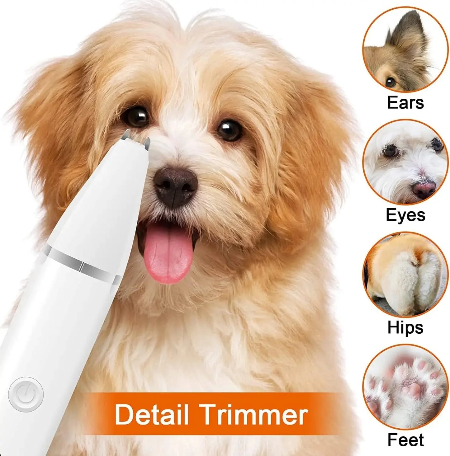 Dog&Cat lippers Grooming Kit Hair Clipper Low Noise Paw Trimmer Rechargeable Cordless Quiet Nail Grinder Shaver For  Pets PawsnHeart