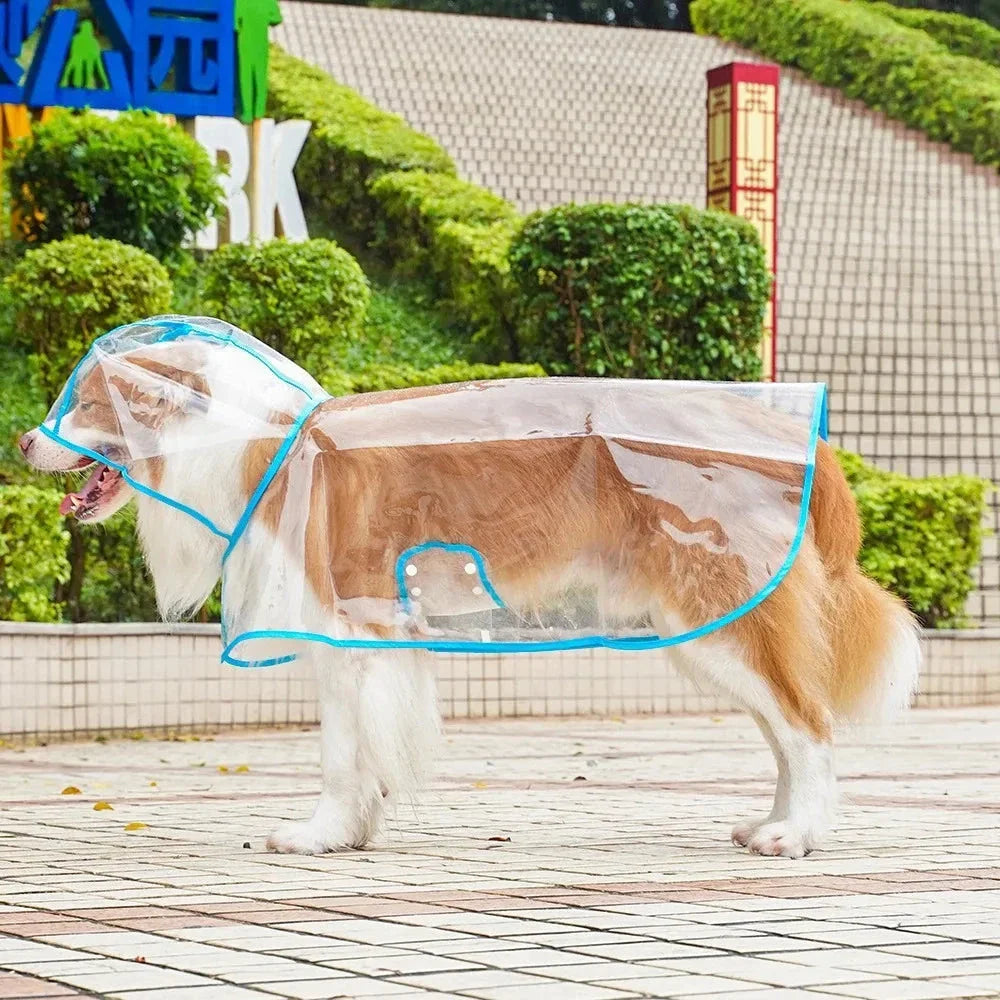 Dogs going out, transparent waterproof raincoat with hat pet raincoat PawsnHeart